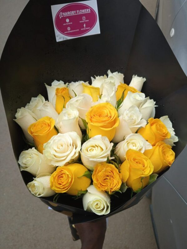 YELLOW AND WHITE ROSES