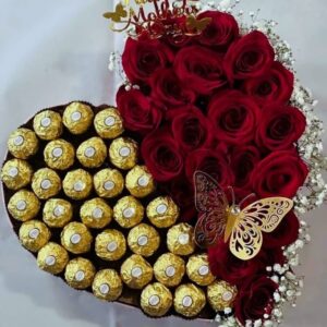 Chocolate Flower Heart Box