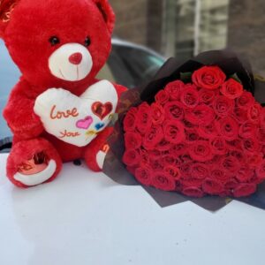 Teddy and petals